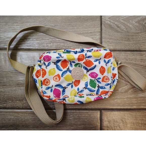 Kipling Fruit Design Crossbody Purse Bag, Lemon Orange Yellow Pink Fruit Spring - Picture 1 of 4